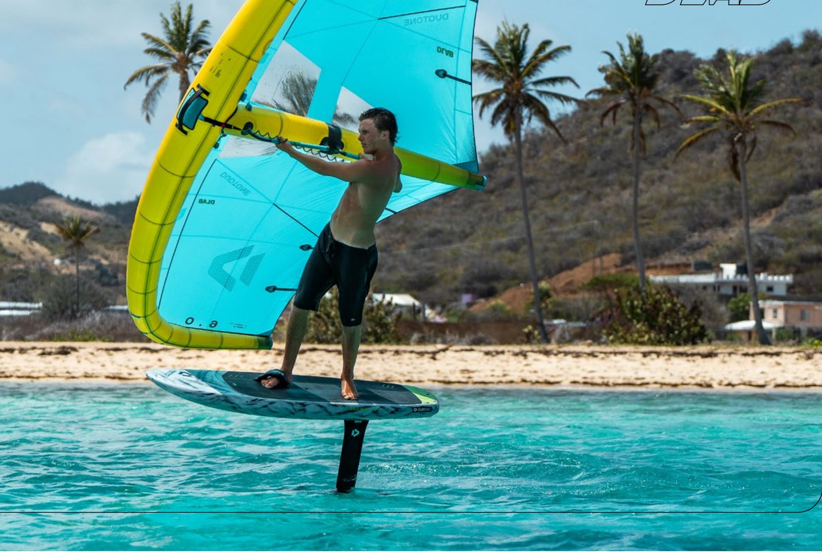 Wing foiler on flat water with the Duotone Glide 3.0 D/LAB 2027