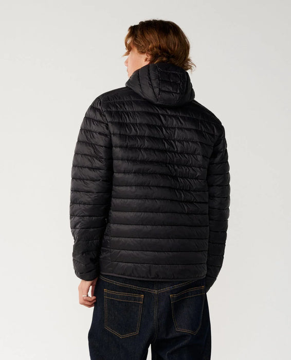 Rip Curl Search Series Puffer DWR Hooded Jacket in Black – product view 2