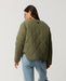 Rip Curl Bossa Nova Revo women’s reversible jacket in Military Green – back view of green quilting and upper-back badge
