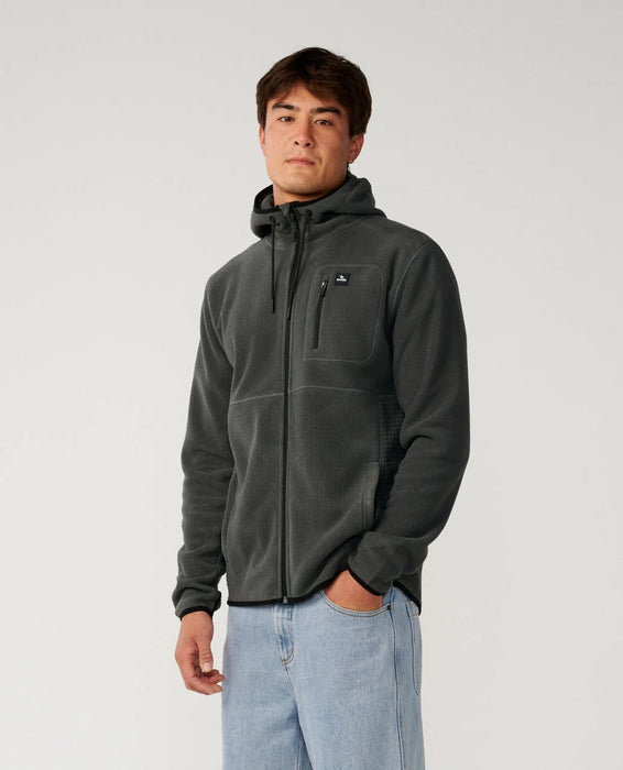 Rip Curl Departed Polar Fleece Jacket in Charcoal Grey – product view 2