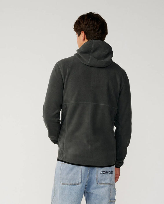 Rip Curl Departed Polar Fleece Jacket in Charcoal Grey – product view 3