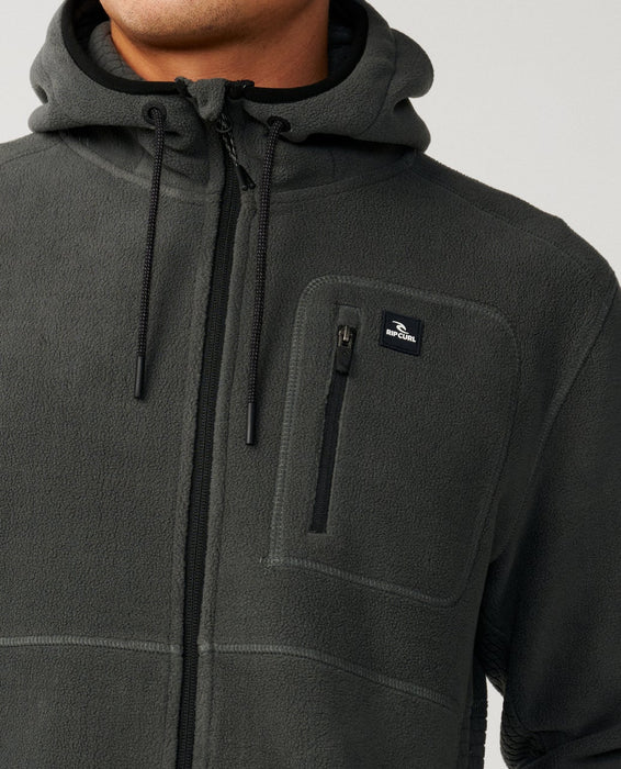 Rip Curl Departed Polar Fleece Jacket in Charcoal Grey – product view 5