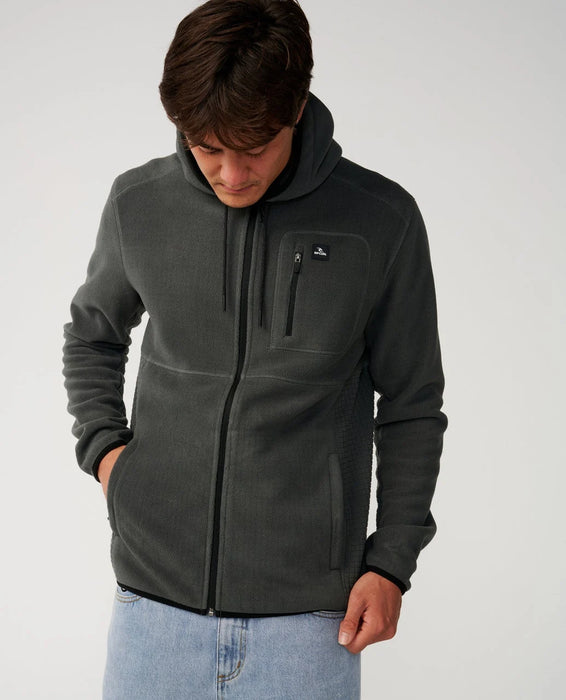 Rip Curl Departed Polar Fleece Jacket in Charcoal Grey – product view 6