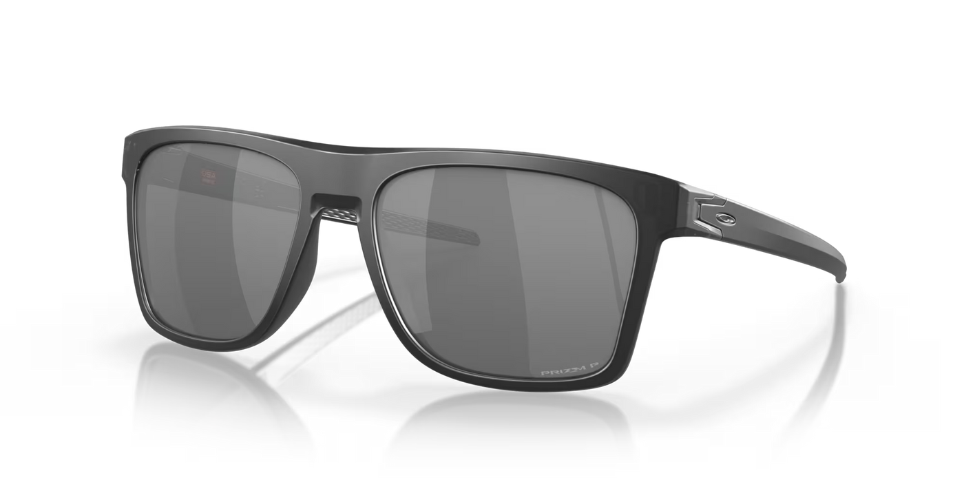 Oakley Leffingwell Matte Black Ink sunglasses, three-quarter view