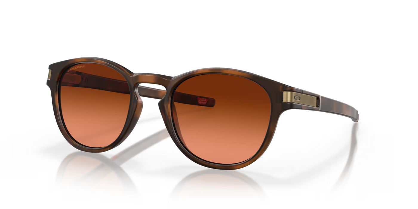 Oakley Latch Matte Brown Tortoise sunglasses, three-quarter view