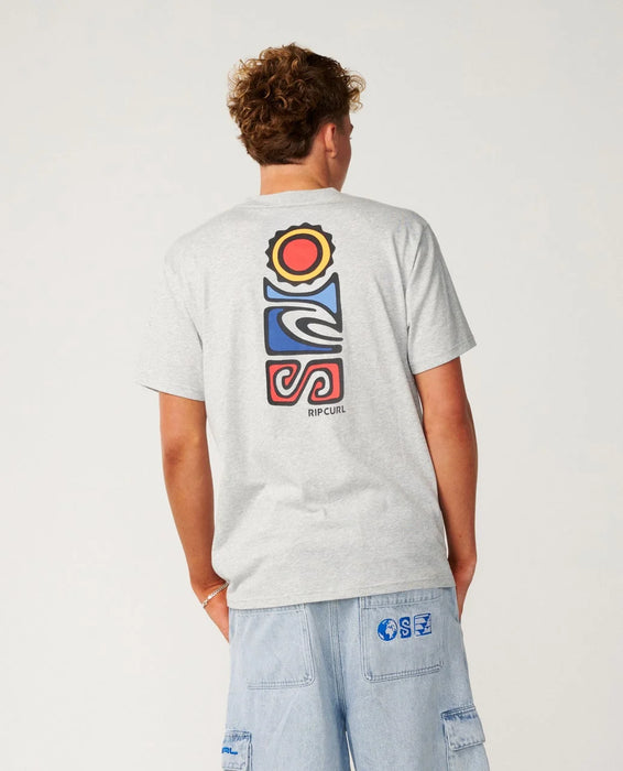 Rip Curl VaporCool Stack Relaxed Tee in Grey Marle – product view 2