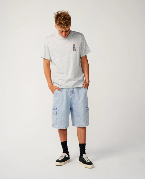 Rip Curl VaporCool Stack Relaxed Tee in Grey Marle – product view 3
