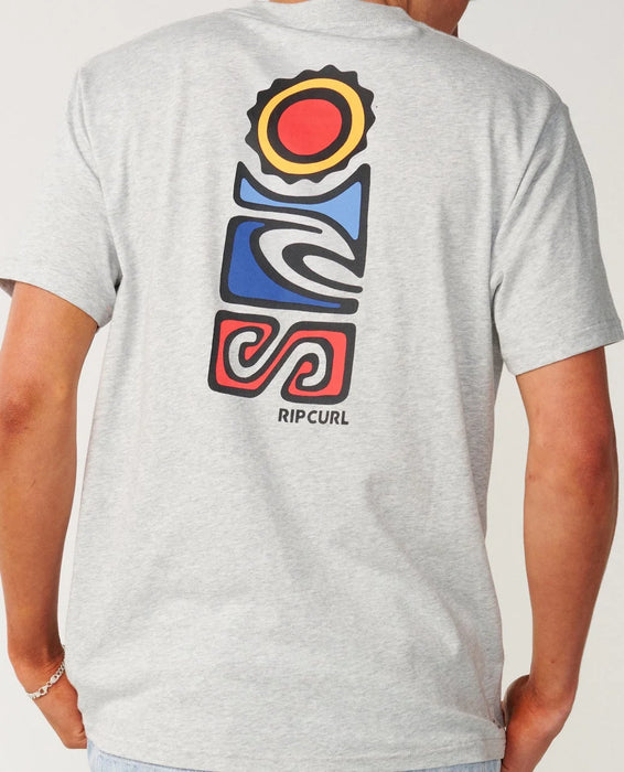 Rip Curl VaporCool Stack Relaxed Tee in Grey Marle – product view 4