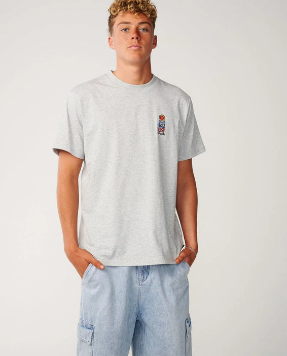 Rip Curl VaporCool Stack Relaxed Tee in Grey Marle – product view 5
