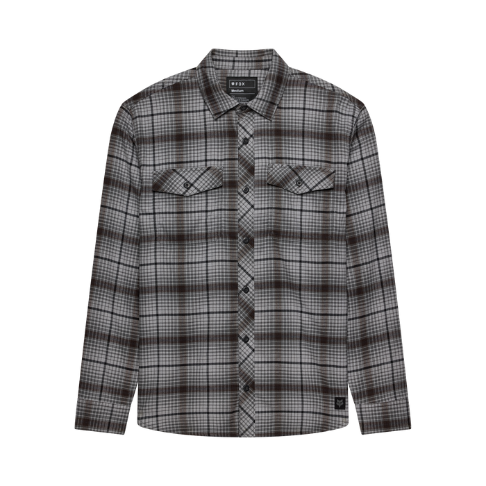 Fox Survivalist Core flannel shirt in Steel Grey front view