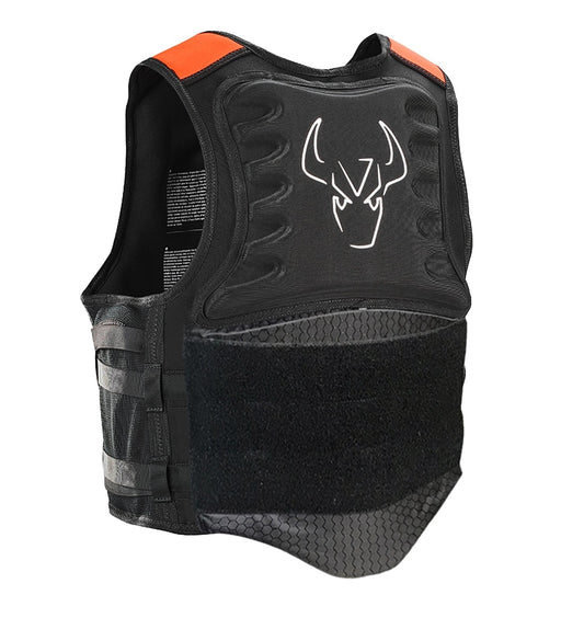 Forward WIP Impact Vest 50N, back view showing spine pad and harness slot