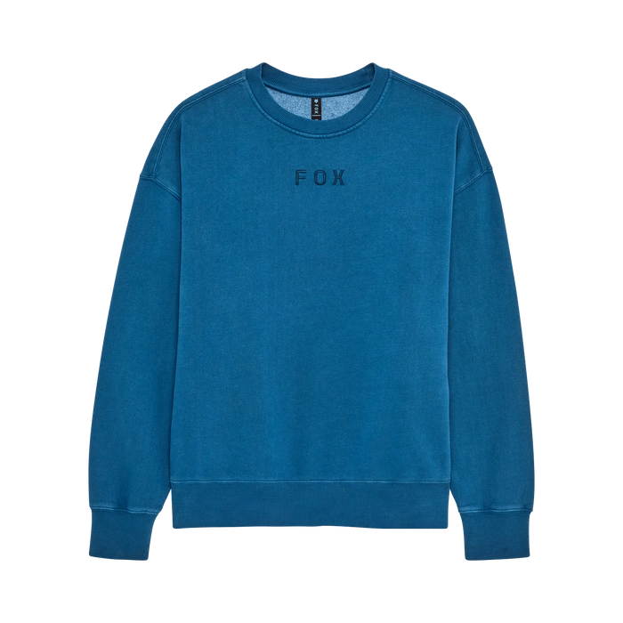 Fox Wordmark Oversized Crew Pullover Twilight Blue