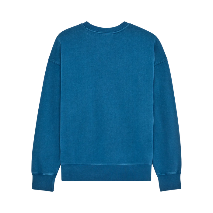 Fox Wordmark Oversized Crew Pullover Twilight Blue