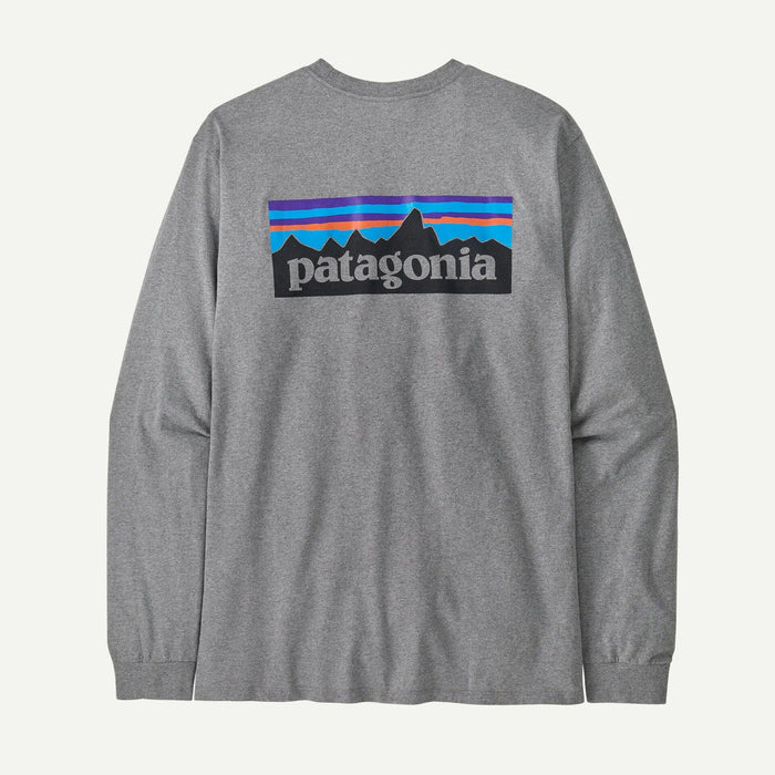 Patagonia Long-Sleeved P-6 Logo Responsibili-Tee Gravel Heather