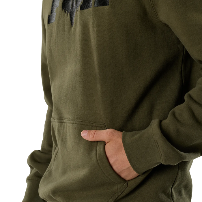 Fox F Head X Fleece Pullover Hoodie Olive Green