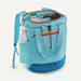 Patagonia Terravia Tote Pack 24L in Snowmelt Blue, open with water bottle
