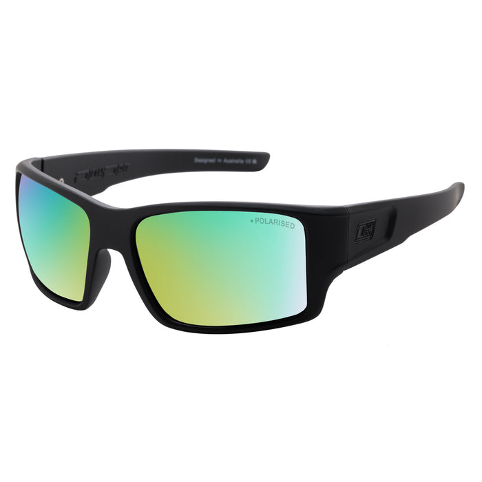 Dirty Dog Chill Green Fusion Polarised Lens - Satin Black Frame