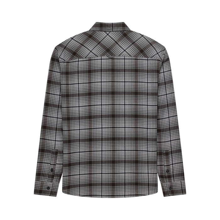 Fox Survivalist Core flannel shirt in Steel Grey rear view