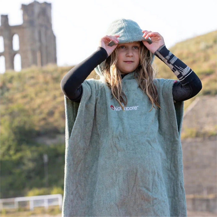 Northcore Kids Beach Basha changing robe laid flat showing towelling texture