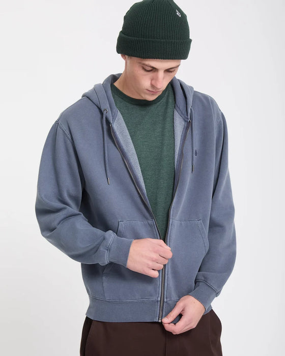 Volcom Single Stone Zip Sweatshirt Hoody Storm Blue