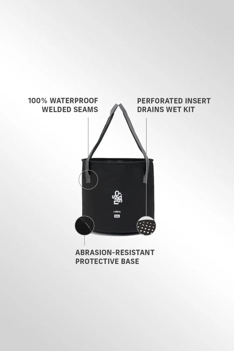 C-Skins 50L waterproof gear bag with welded seams, perforated insert, and abrasion-resistant base