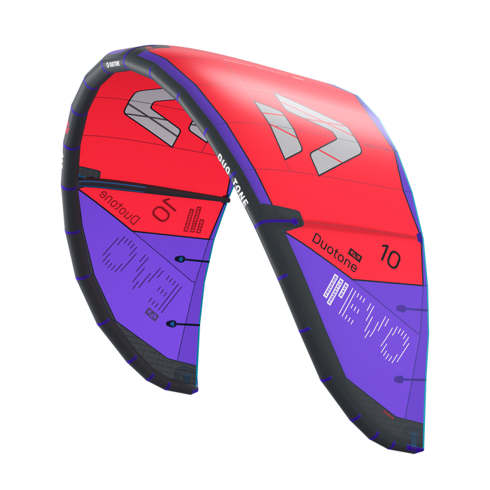 Duotone Evo SLS 2027 10m Red Purple front flying view