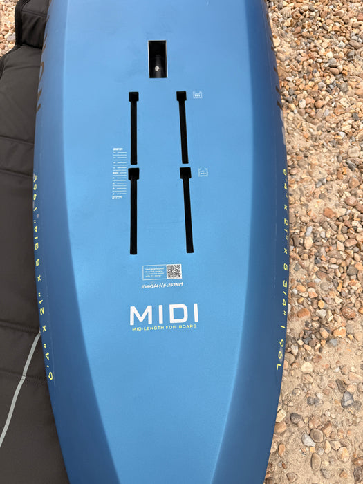 North Midi wing foil board deck with centre footstrap fitted and insert options