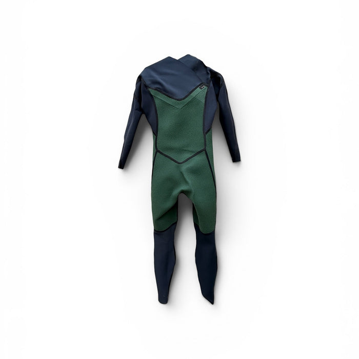 Green and black wetsuit on a white background