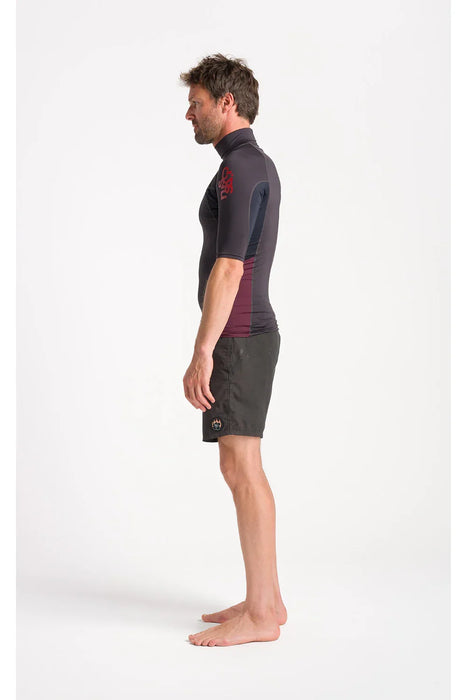 C-Skins Rash X Mens Rash Vest Anthracite / Bluestone / Wine