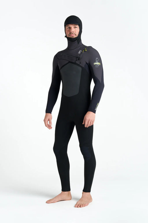 C-Skins NUWave ReWired 5:4 hooded men’s wetsuit front view on model