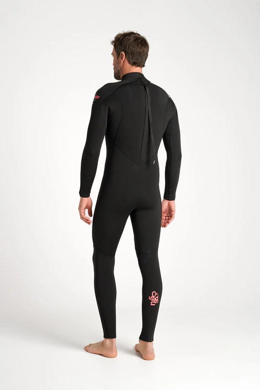 C-Skins NuWave Legend 5/4 Back Zip Wetsuit, Black/Neon Flare, quarter view