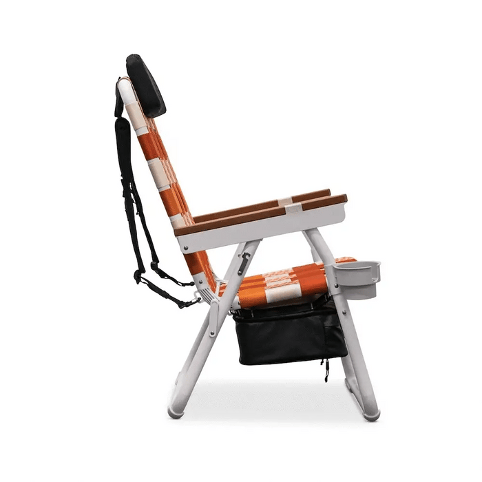 Parkit Eclipse Sunkissed chair recline positions demonstrated outdoors in Kick Back, Relax, and Enjoy sequence
