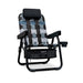 Parkit Eclipse Undertow reclining outdoor chair in upright position showing layered ocean-tone woven pattern and built-in cooler