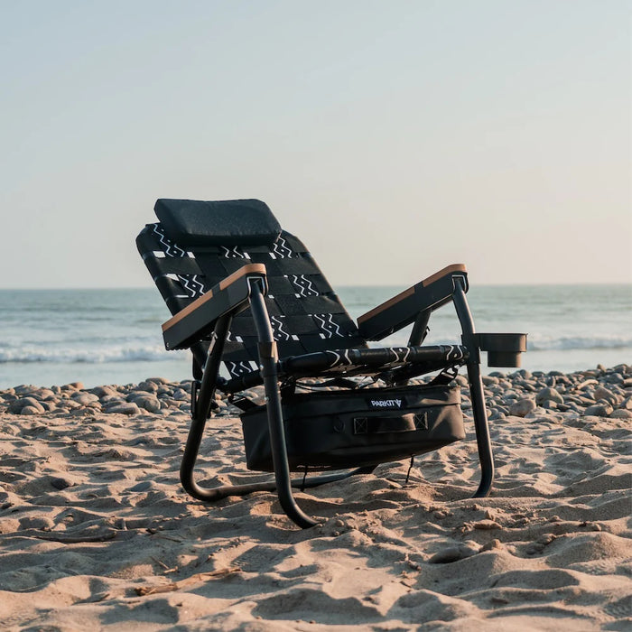 PARKIT Eclipse Slate reclining chair in outdoor lifestyle setting