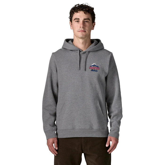 Patagonia Great Waves Uprisal hoody in Gravel Heather, back graphic