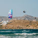 Kitesurfer boosting a big air jump on the Harlem Peak kite