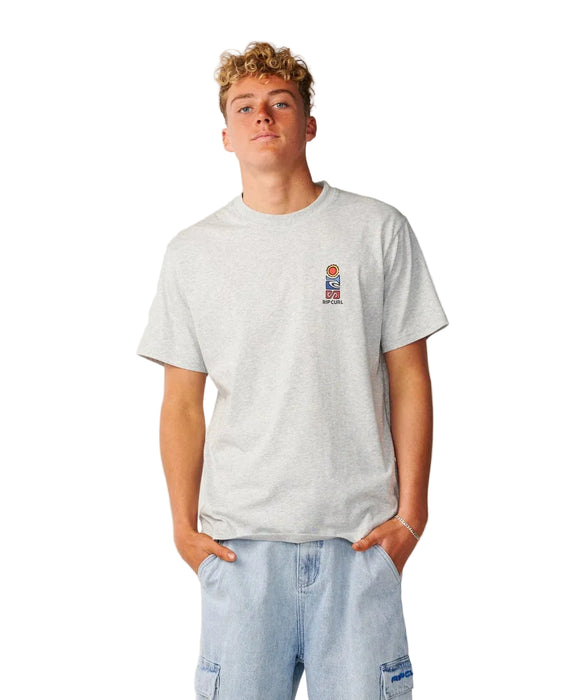 Rip Curl VaporCool Stack Relaxed Tee in Grey Marle – product view 1