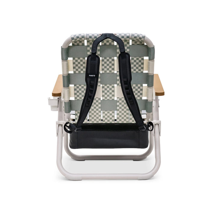 Parkit Voyager Dune Saguaro chair side profile showing 16-inch seat height and detachable cooler