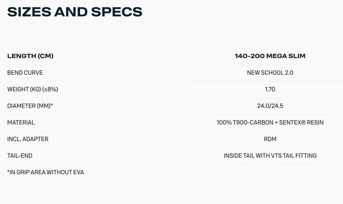 Duotone Platinum Aero 3 Carbon windsurfing boom 140-200cm