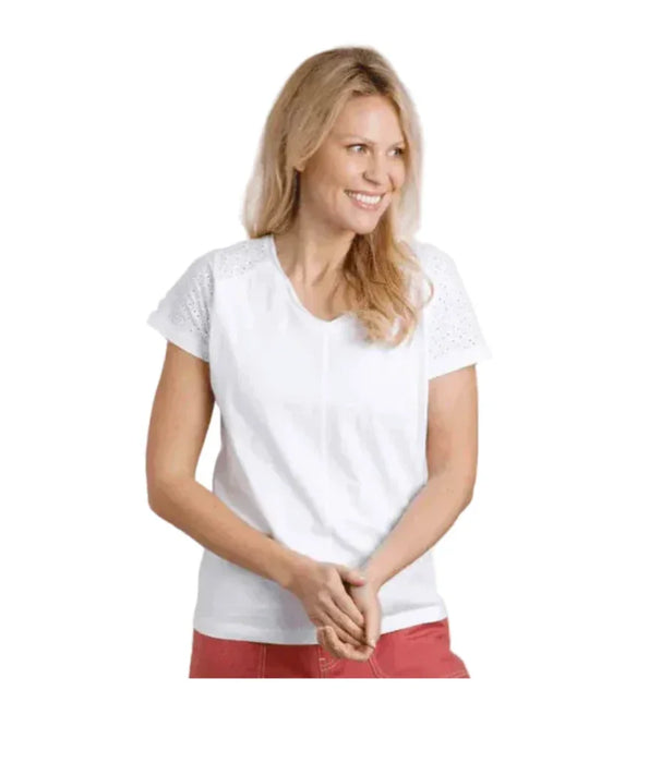 Weird Fish Pernille Cutaway Tee White