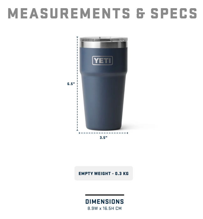 Yeti Rambler 20oz Stackable Cup Black Forest Green