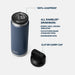 Yeti Rambler insulated water bottle, navy blue, leakproof with clip cap, stainless steel