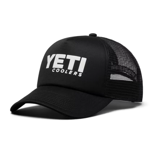 Yeti Coolers Mid Pro Foam Trucker Hat in black, three-quarter view