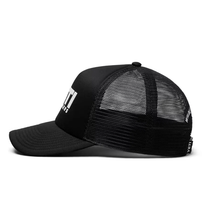 Yeti Coolers Mid Pro Foam Trucker Hat in black, side profile view