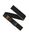Arcade Blackwood belt in black with tan trim and chevron detail, ideal for surf clothing