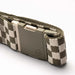 Arcade checkered khaki watersports belt with plastic buckle close-up