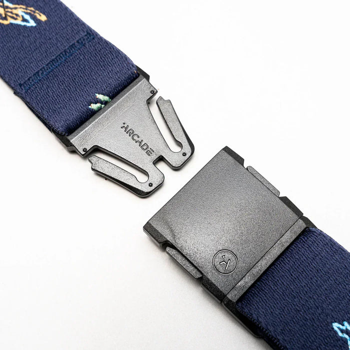 Arcade Save the Waves navy belt with black buckle, watersports accessory