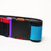 Arcade belt with black buckle, blue, purple, red accents, for surf and watersports clothing