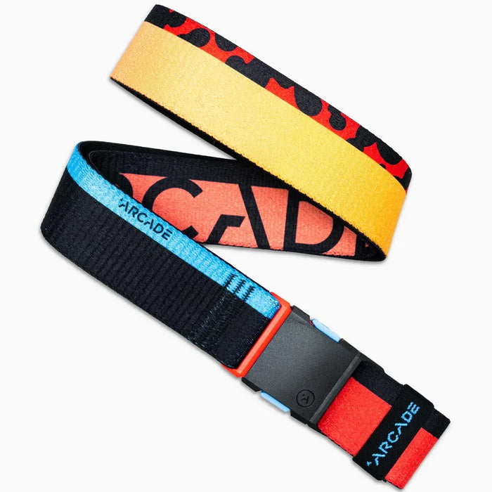 Arcade belt with Sierra Acid Fade orange and blue pattern and black buckle