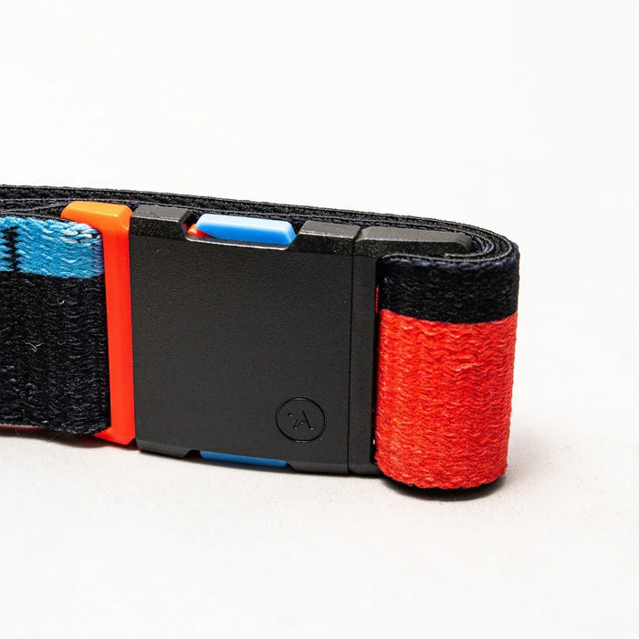 Arcade Sierra Acid Fade elastic belt with black buckle and orange, blue accents, for surf wear